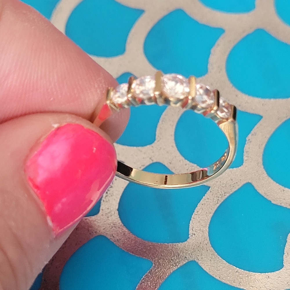 Bridal set 14k solid gold diamonique rings Nwot - Picture 14 of 17
